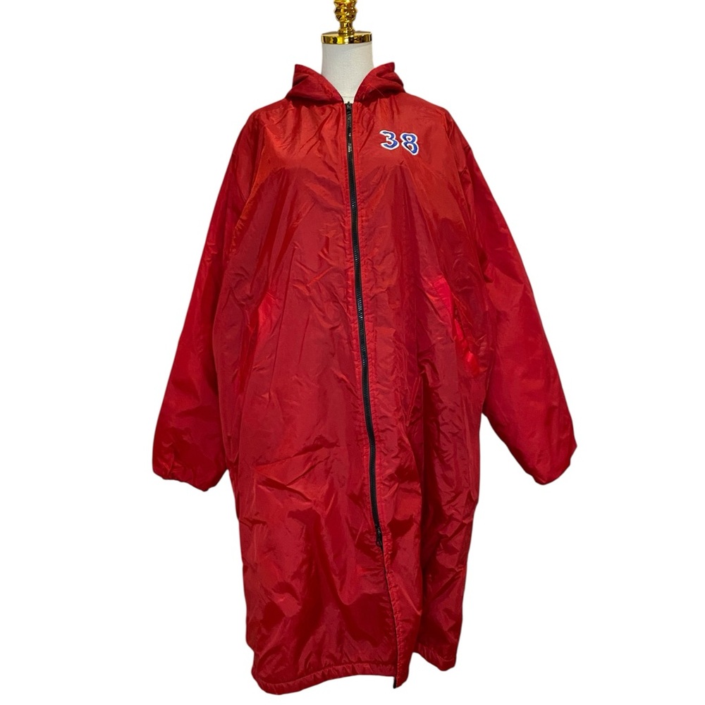 Red Fully Fleece-Lined Swim Parka with Hood Size Medium